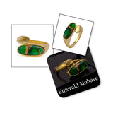 Ethiopian Opal Gemstone Open Ring, Gold Plated Adjustable Rings for Women CR - 1005