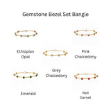 Ethiopian Opal Gold - Plated Bangle | Dainty Bezel Station Bangle CB - 1002