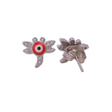 Evil Eye Dragonfly Stud Earrings Cubic Zircon Gemstone Studs Silver Plated Jewelry For Kids