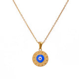 Evil Eye Pendant Necklace Gold Chain with Protective Charm