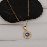 Evil Eye Pendant Necklace Gold Chain with Protective Charm