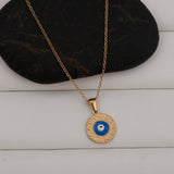 Evil Eye Pendant Necklace Gold Chain with Protective Charm