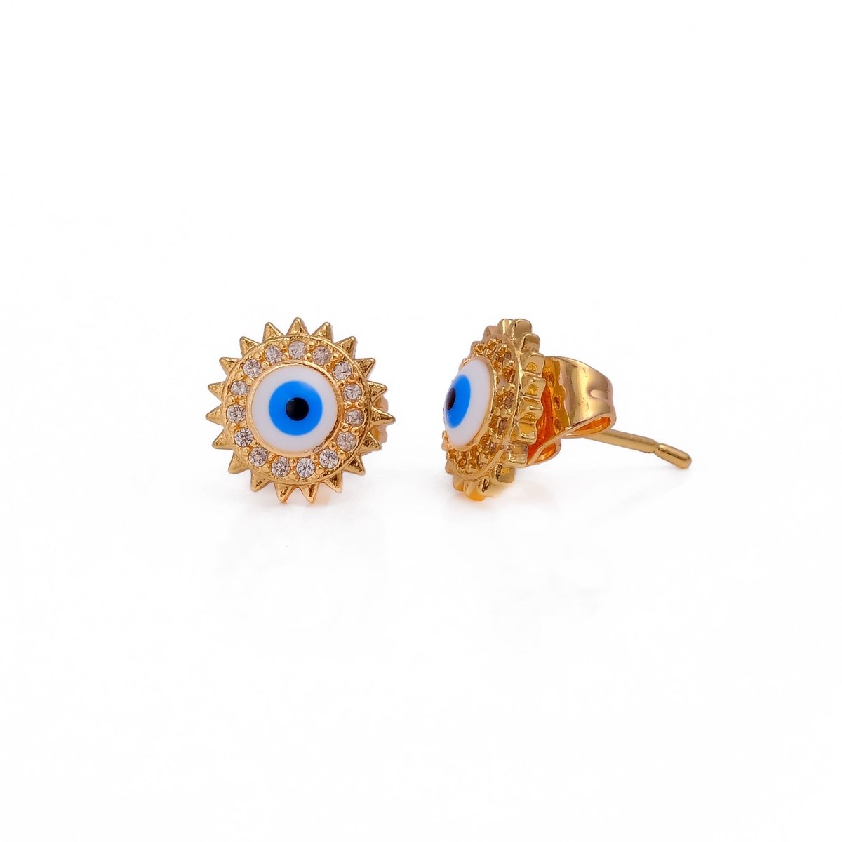 Evil Eye Studs Sun Shape Small Earrings For Her