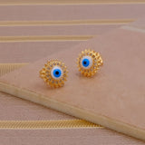 Evil Eye Studs Sun Shape Small Earrings For Her