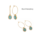Faceted Oval Shape Peridot Gemstone Hoop Earrings, Gold Plated Statement Jewelry 5275