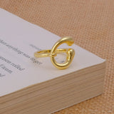 Front Open Adjustable Brass Rings Jewelry, Dome Style Geometric Ring For Gift.