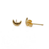 Gold Crescent Moon Stud Earrings Minimal Dainty Everyday Jewelry