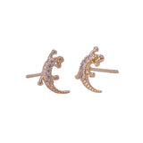 Gold Lizard Stud Earrings Gecko Animal Earrings Gold Plated Earring