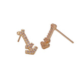 Gold-Plated Arrow-Shaped Stud Earrings with Sparkling Cubic Zircon