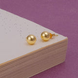 Gold Plated Ball Stud Earrings Classic Round Minimalist Everyday Jewelry