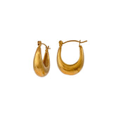 Gold Plated Chunky Crescent Hoop Earrings Bold Modern Statement Jewelry