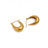 Gold Plated Chunky Crescent Hoop Earrings Bold Modern Statement Jewelry