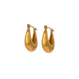 Gold Plated Chunky Crescent Hoop Earrings Bold Modern Statement Jewelry