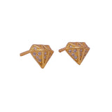 Gold-Plated Diamond-Shaped Stud Earrings Minimalist Jewelry for Women