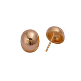 Gold Plated Dome Stud Earrings Bold Rounded Minimalist Jewelry