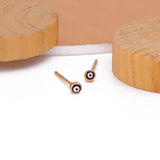 Gold-Plated Evil Eye Stud Minimalist Jewelry Everyday Earrings Black
