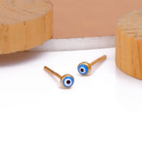 Gold-Plated Evil Eye Stud Minimalist Jewelry Everyday Earrings Blue
