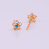 Gold Plated Flower Stud Earrings Delicate Floral Jewelry