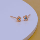Gold Plated Flower Stud Earrings Delicate Floral Jewelry
