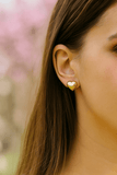 Gold Plated Heart Shape Stud Earrings Minimalist Love Jewelry for Everyday Wear
