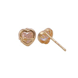 Gold-Plated Heart-Shaped CZ Stud Minimalist Dainty earrings