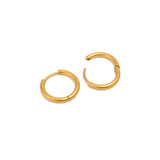 Gold Plated Oval Hoop Earrings Sleek Minimalist Everyday Jewelry