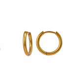 Gold Plated Oval Hoop Earrings Sleek Minimalist Everyday Jewelry