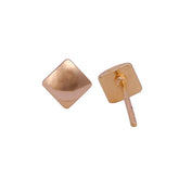 Gold Plated Square Stud Earrings Minimalist Geometric Jewelry for Everyday Wear