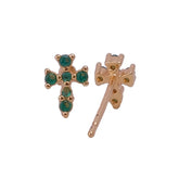 Green Apatite Gemstone Stud Earrings Christian Jewelry Gold Plated Earrings