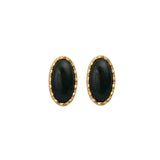 Green Onyx Gemstone Stud Oval Shape Stud Earring Gold Plated Push Back Stud Earring