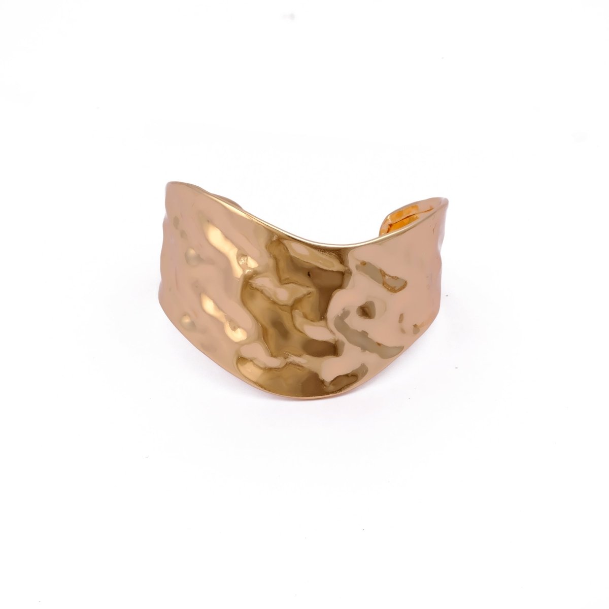Hammered Gold Plated Wide Cuff Bracelet Bold & Elegant Accessory