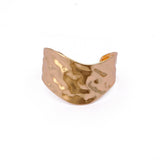 Hammered Gold Plated Wide Cuff Bracelet Bold & Elegant Accessory
