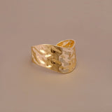 Hammered Gold Plated Wide Cuff Bracelet Bold & Elegant Accessory