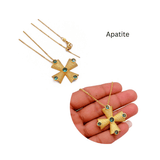 Handmade Peridot Cross Pendants, 18k Gold Plated Cross Necklace 5374