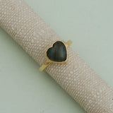 Heart Gold Plated Ring Labradorite Gemstone Ring