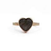 Heart Gold Plated Ring Labradorite Gemstone Ring