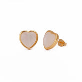 Heart of Pearl – Gold Plated Mother of Pearl Stud Earrings