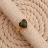 Heart Gold Plated Ring Labradorite Gemstone Ring