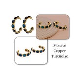 Lapis Lazuli Stud Hoop Earrings – Elegant Gold Minimalist Design CE - 1005