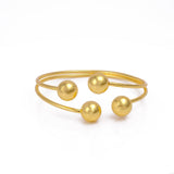 Minimal Gold Ball Bracelet Gold Plated Bangle Minimalist Statement Jewelry