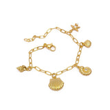 Minimal Gold Charm Bracelet, Aesthetic Jewelry Gift for Her 5382 Style 3.