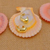 Minimalist Gold Plated C Shaped Chunky Hoop Earrings