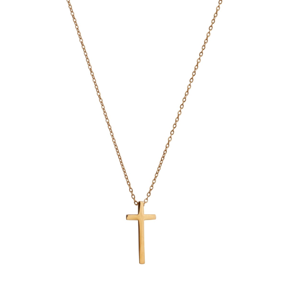 Minimalist Gold Plated Cross Necklace Simple Pendant on Delicate Chain