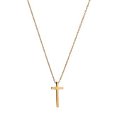 Minimalist Gold Plated Cross Necklace Simple Pendant on Delicate Chain