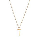 Minimalist Gold Plated Cross Necklace Simple Pendant on Delicate Chain