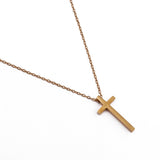 Minimalist Gold Plated Cross Necklace Simple Pendant on Delicate Chain