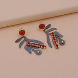 Modern Asymmetrical Ruby quartz Handmade Earrings, Artistic Handmade Dangle Earrings, Elegant Statement Jewelry. S
