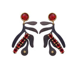 Modern Asymmetrical Ruby quartz Handmade Earrings, Artistic Handmade Dangle Earrings, Elegant Statement Jewelry. S