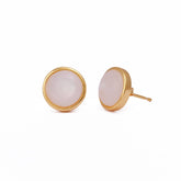 Mother of Pearl Earring Gold Plated Round Stud Jewellery