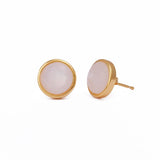 Mother of Pearl Earring Gold Plated Round Stud Jewellery